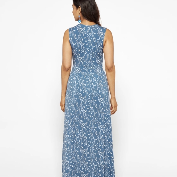 Adelina Knit Blue Maxi Dress - L